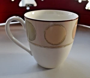 NORITAKE AMBIENCE Coffee Mug Pattern #7989 MOCHA JAVA Tan Beige Dots 4" - Picture 1 of 6