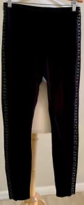 Lysse schwarze Ponte Leggings Kunstleder Seitendetail Stretch Damengröße M gebraucht, in einwandfreiem Zustand - Bild 1 von 6