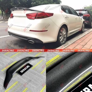Carbon Fiber/Gloss Black Rear Trunk Lid Spoiler Wing For Kia Optima K5 2014-2015 - Picture 1 of 36