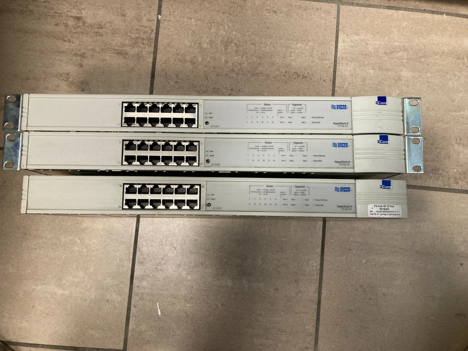 Vintage 3Com SuperStack II PS HUB 40 / 12-Port RJ-45 - Imagen 1 de 4