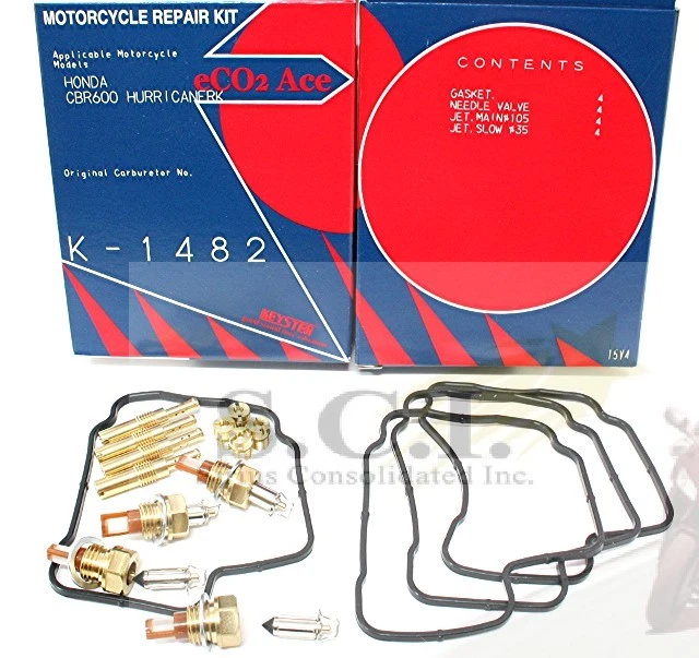 HONDA CBR600 CBR600F HURRICANE CARB REBUILD REPAIR KIT 1987 - 1990 FIXS ALL 4 - Image 1 of 4