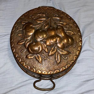 Vintage Copper Fruit Shaped Jello/Cake Mold 1948 With Handles Decor Heavy - Picture 1 of 9