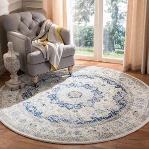 Ivory / Blue Safavieh Power Loomed Evoke Area Rugs - EVK220C - Picture 1 of 30