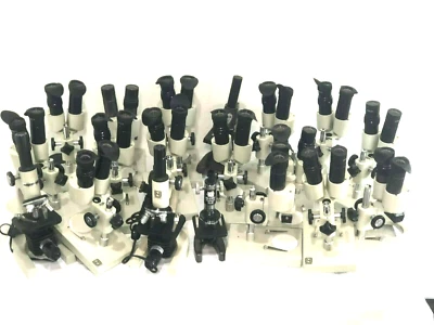 LOT OF 19 MIX MICROSCOP Parco AND MORE WITH  Lenses UNTESTED SOLD AS-IS - Image 1 of 4