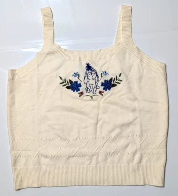 Her Universe Disney Winnie The Pooh Eeyore Embroidered Knit Tank Top Choose Size - Image 1 of 4