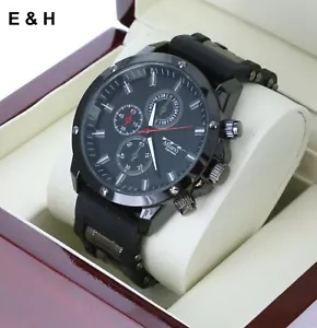 Milano Expressions Black Bullet Band Watch with Black Case and Black Dial - Picture 1 of 4