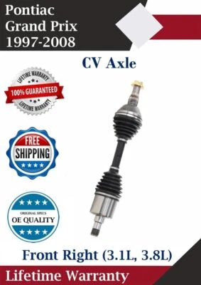 Eje delantero derecho CV para Pontiac Grand Prix 1997-2008 3,1 L 3,8 L garantía de por vida Foto 1 de 4