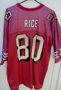 SAN FRANCISCO 49ers JERRY RICE #80 OLD SCHOOL RED FOOTBALL JERSEY SIZE XX-LARGE