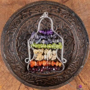 Colgante de Cristal CHAKRA - Yoga Meditación - Joyería Hecha a Mano Envuelta en Alambre, E1992 - Imagen 1 de 10