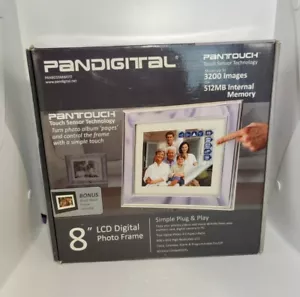 Pandigital 8" LCD Digital Photo Frame 800x600 512MB On/Off Alarm 4:3 PAN8002W02T - Picture 1 of 6