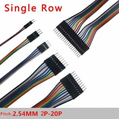 FOSWORD Single/Double Row DuPont 2.54mm Cable Ribbon Jumper Wire Male-Male 2/3/4/5/6-20P