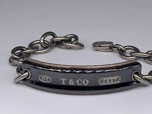 Tiffany & Co. Titanium Link 1837 ID Link Bracelet 8.5" - Picture 1 of 15