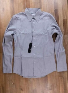 JIL SANDER graues maßgeschneidertes Slim Fit Hemd mit Mikrowellenprint Gr. 40 / 15,75 neu mit Etikett - Bild 1 von 11