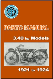AJS Parts Manual 3.49 hp Models 1921 1922 1923 & 1924 Replacement Spares Catalog - Picture 1 of 4