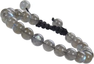 Labradorite Gemstone Bracelet 8mm Beads Adjustable Healing Energy Unisex Gift - Picture 1 of 9