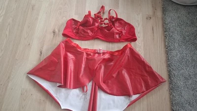 Rotes Dessous Set - Bild 1 von 3