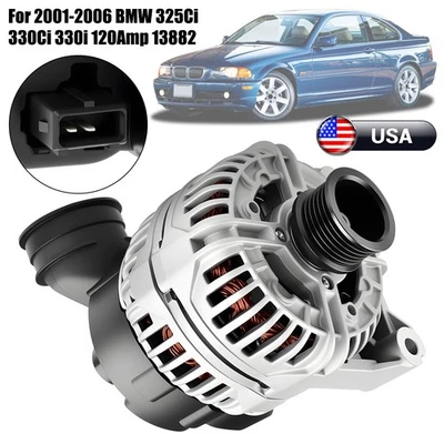 Genuine Alternator Fit 2001-2006 BMW 320i 325Ci 330Ci 325i 330i X5 525i 120Amp Foto 1 de 4