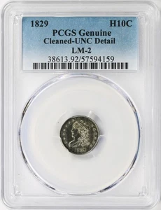 1829 H10c Capped Bust Half Dime LM-2 PCGS UNC Details Cleaned - Picture 1 of 4