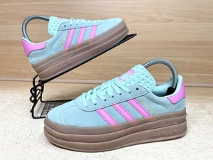 Adidas Gazelle Bold Platform Green & Pink Gum Trainers Size UK 4.5 - Picture 1 of 15