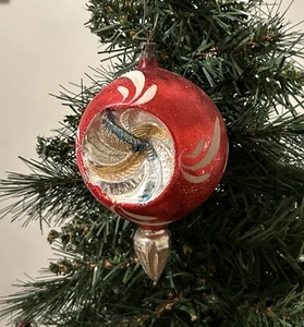 De Colección Alemania Jumbo Rojo Acabado Lágrima Doble Sangría Reflector Adorno de Navidad - Imagen 1 de 9