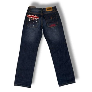 COOGI Australia Men’s Jeans 32x32 Dark Wash Embroidered Flag Straight Leg NWT - Picture 1 of 8