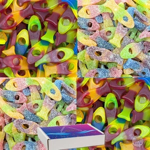Candycrave Vegan Fizzy Funky Freaky Fish Pick n Mix Colourful Sweets Gift Box - Picture 1 of 6