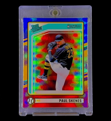 PAUL SKENES BLUE RED REFRACTOR RATED ROOKIE Holo RC Card Non Auto - PIRATES - Image 1 of 4