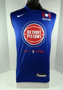 2022-23 Detroit Pistons Team Issued Blue Tank Top Shirt Nike DN6410-495 S 22S - Picture 1 of 7