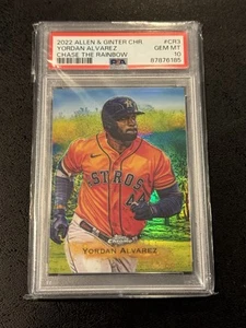 2022 TOPPS CHROME ALAN AND GINTER CHASE THE RAINBOW YORDAN ALVAREZ PSA 10 CR3 - Picture 1 of 4