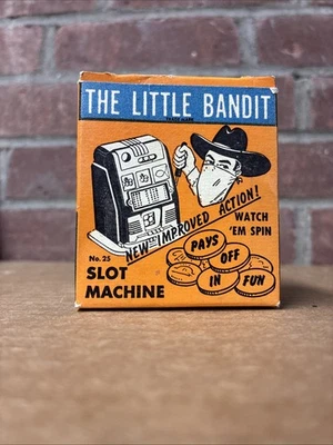 E.S.Lowe Co. Mini Slot Machine Little Bandit Theme, Vintage 1950s Toy - Image 1 of 4
