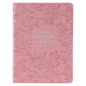 Christian Art Gifts Strawberry Pink Floral Vegan Leather Small Journal Inspirati - Picture 1 of 1