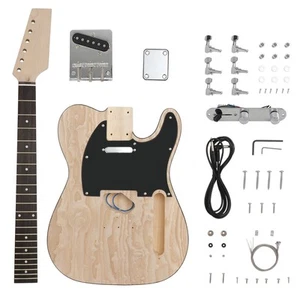 Zum Selbermachen unvollendetes E-Gitarren-Kit 6 Saiten Lindenholz-Körper und Ahornhals bauen - Bild 1 von 14