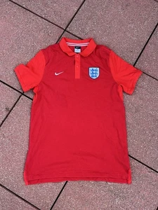 Polo calcio Nike Inghilterra uomo grande 2016 rossa quarto manica bottoni - Foto 1 di 8