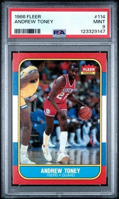 1986 Fleer Basketball # 114 Andrew Toney PSA 9 Estado perfeito - Imagem 1 de 2