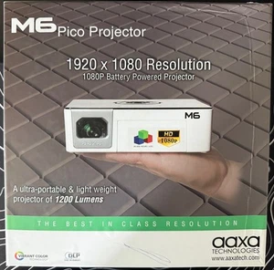AAXA M6 1080P Pico Battery Powered Projector,1200 Lumens, Open Box - Picture 1 of 9