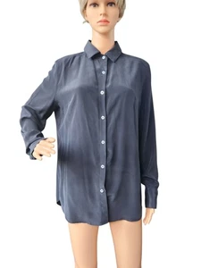 Dresshirt By Marieclaire St. John #Girlpossible Silk Blouse Button Down Shirt L - Picture 1 of 21