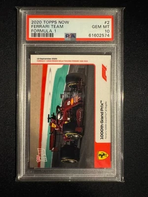 2020 Topps Now Formula 1 F1 #2 Scuderia Ferrari Vettel 1000th Grand Prix PSA 10 - Image 1 of 2