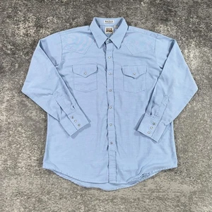 Ely Cattleman Shirt Mens XL Blue Western Pearl Snap Long Sleeve Cowboy Ranch - Picture 1 of 12