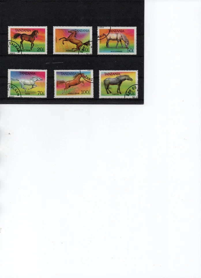 TANZANIE 1993 lot de 6 timbres chevaux - Photo 1/1