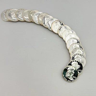 Roll of 20 Proof 1962-P Franklin Half Dollar 50c 90% Silver US Coin ~ $10 Face - Image 1 of 4