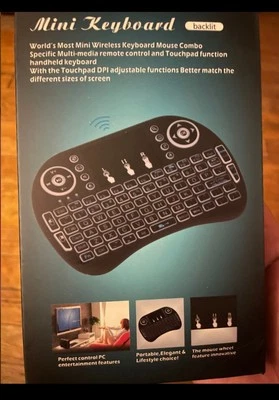 Mini Wireless Keyboard Touchpad | Backlit | 2.4GHz USB | PC TV Android  - Image 1 of 4