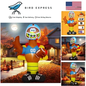 Durable 6 FT Thanksgiving Inflatable Turkey with Quick Inflation & LED Lights - Picture 1 of 8