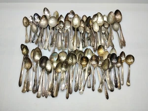 Lot of 118 Assorted Silverplate Spoons - Sizable Collection for Arts and Crafts - Picture 1 of 7