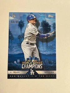 Topps Ben Baller World Series Champions 23 AJ Pollock Dodgers Refractor 2020/99 - Imagen 1 de 2