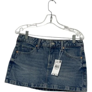 Minigonna Mango Denim donna taglia small blu vita bassa 5 tasche lavaggio medio nuova con etichetta - Foto 1 di 9