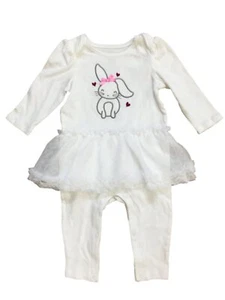 Infant Girls White Bunny Rabbit Body Suit & Legging White 1PC Outfit 12m - Picture 1 of 1