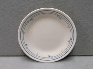 BREAD BUTTER PLATES CORELLE COUNTRY VIOLETS Floral line border Blue Red - Picture 1 of 5