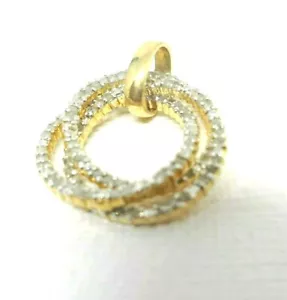 Vintage Vermeil & Diamant 3 Ring Anhänger Gold PL über 925 Sterling signiert RSE - Bild 1 von 6