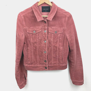 High Street Women's Corduroy Trucker Jacket Size M Rose Pink Button Up