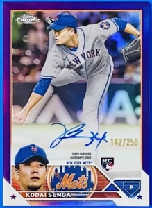 2023 Topps Chrome Kodai Senga Purple Rookie Refractor Auto #d /250 New York Mets - Picture 1 of 2